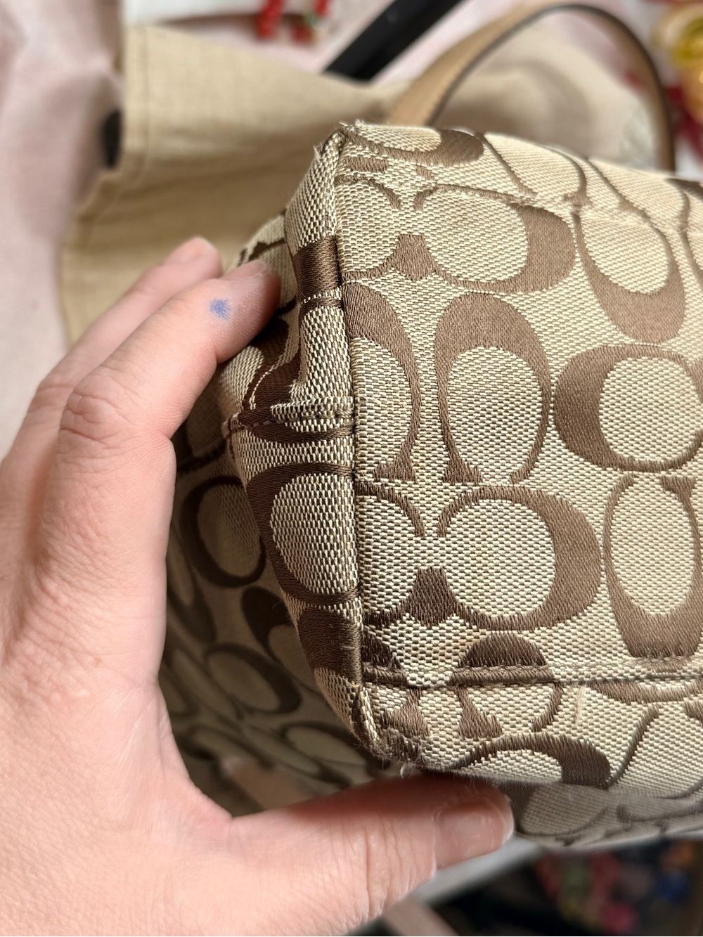Coach Signature Stripe 12CM Tote Bag - Picture 8 of 11
